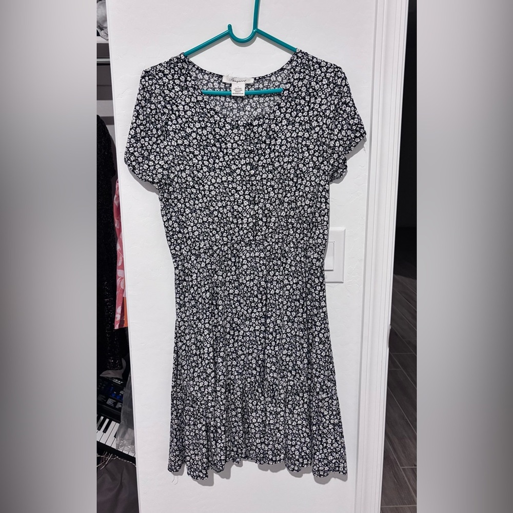 Passport Black and White Floral Mini Dress